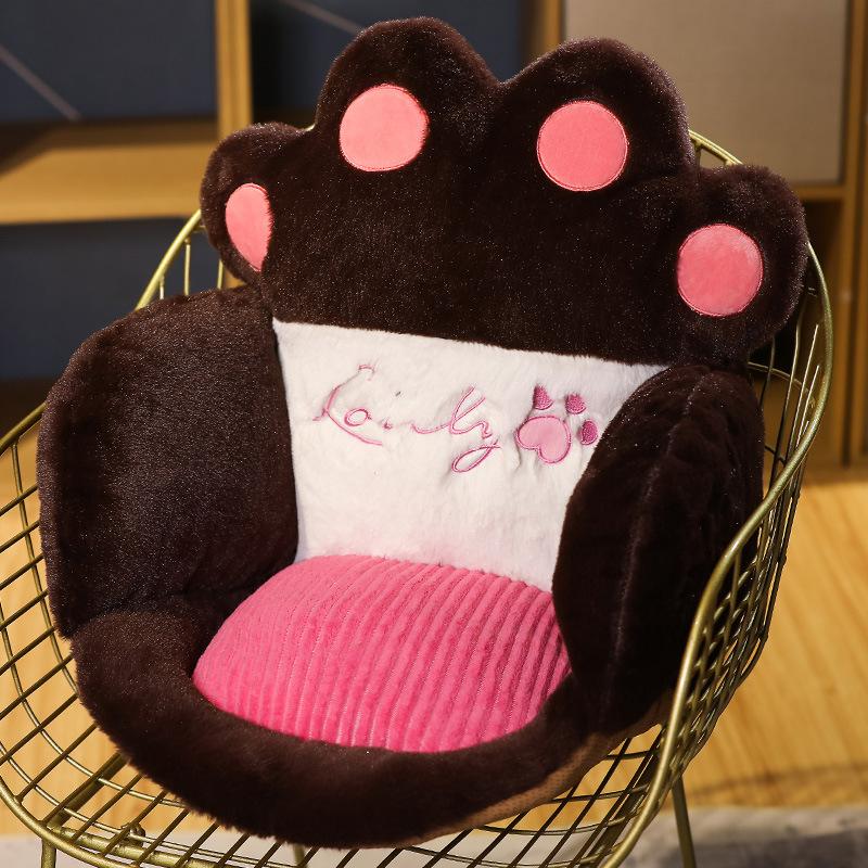 Cat Bear Paw Plush Seat Cushion Indoor Floor Stuffed Sofa Colorful Animal Decor Pillow Thick Stool Butt Office Cushion 2 Size