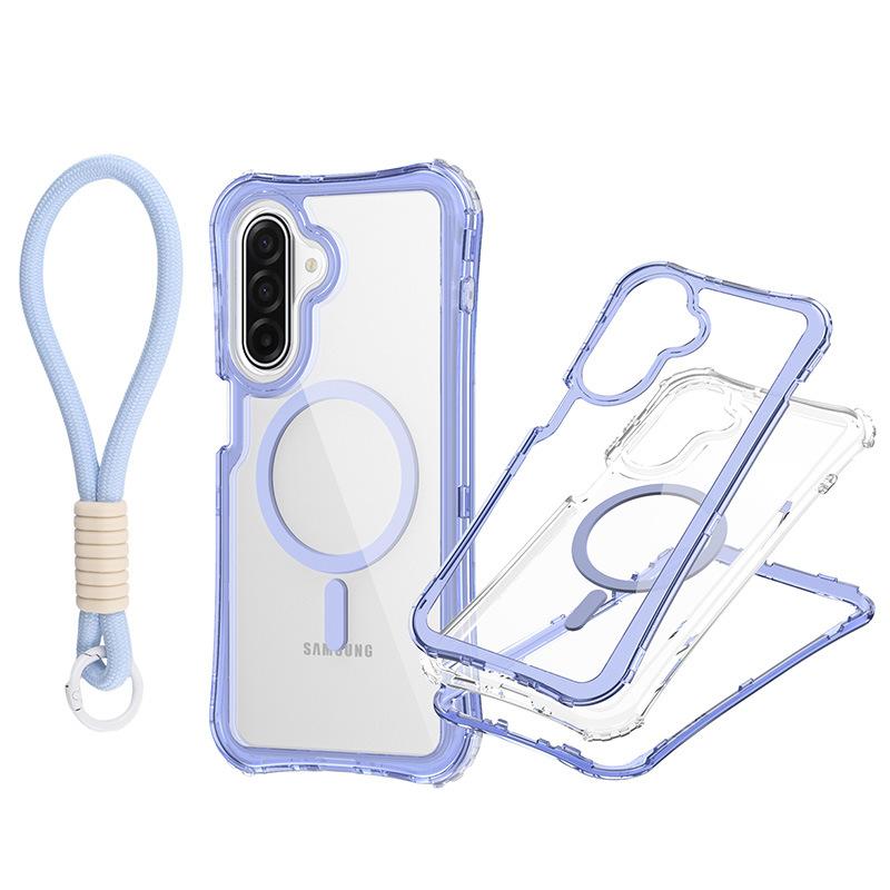 For Samsung A17 Magnetic Transparent 3-in-1 Phone Case with Hand Rope
