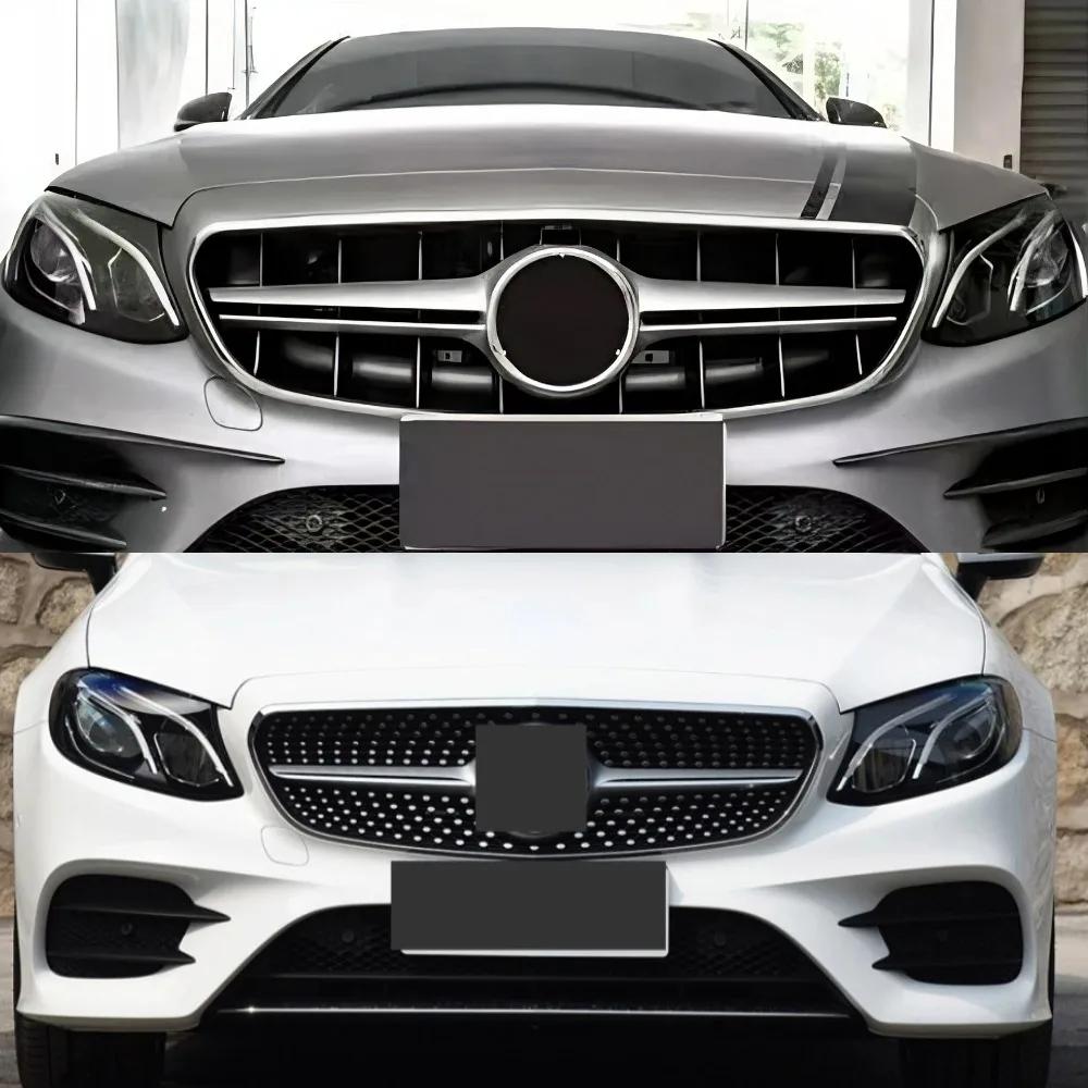 For Mercedes E-Class W213 2016-2020 Front Bumper Grille Gloss Black ABS Material Easy Installation Exterior Tuning Accessories