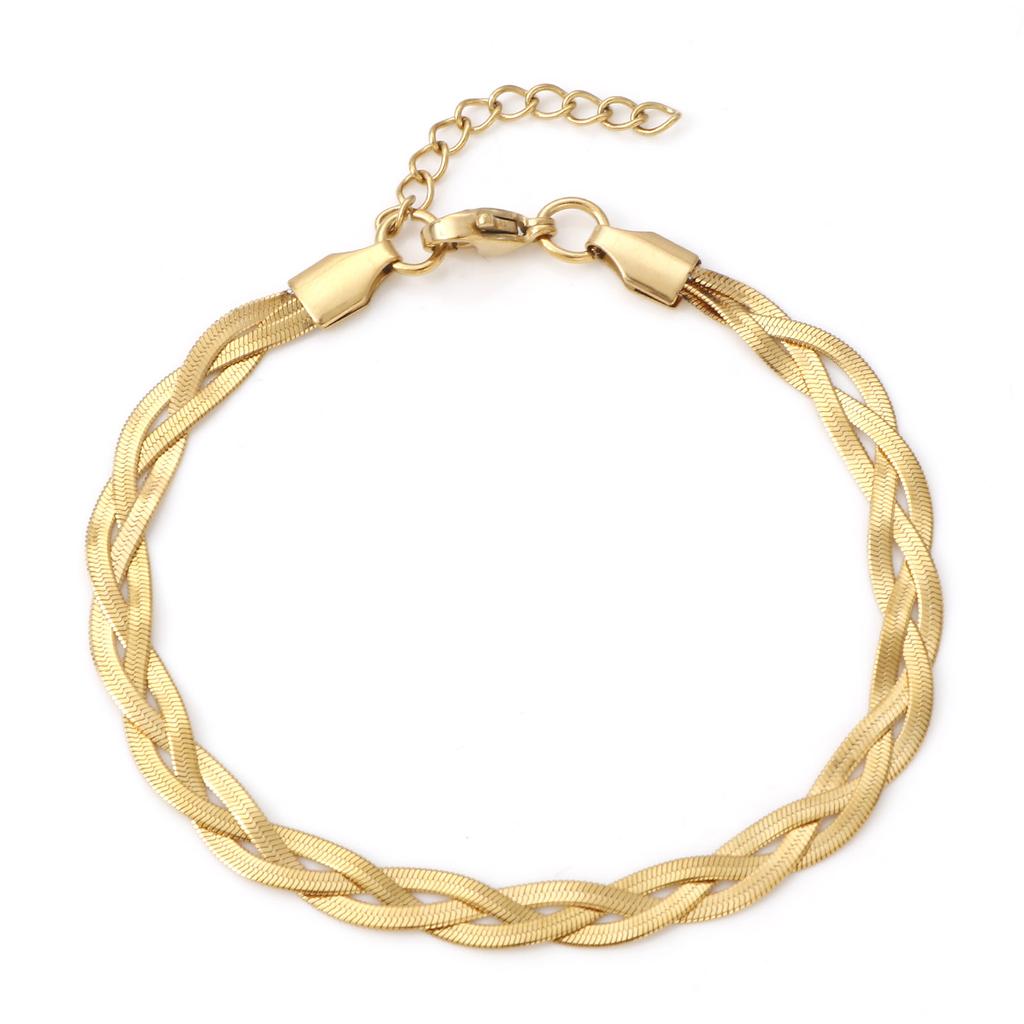 New Fashion 3in1 Crossover Snake Chain Bracelet 304 Stainless Steel Twist Bracelet For Women Men Punk Jewelry Gift