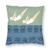 Retro Floral Swimming Pool Pillowcase Polyester Linen Velvet Creative Zip Decor Pillow Case Home Cushion Case