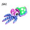 Colorful Desktop Figurine 3D Printed Animal Figures, Articulated Flexible Squid Model Sensory Stress Relief Fidget Toy Toy, Collectible Ocean
