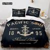 Anchor Duvet Cover Navy Blue Ocean Bedding Set Quilt Cover For Kids Boys Teens For Bedroom Decoration Polyester Nautical Theme