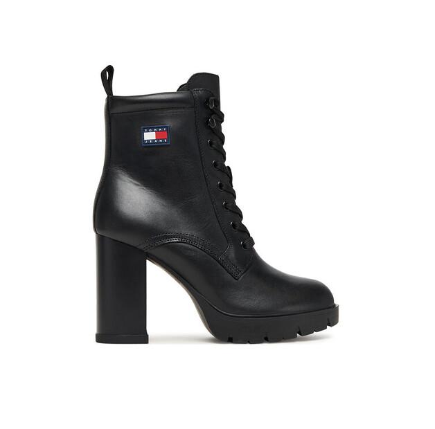 Ankle Boots Tommy Jeans Tjw Lace Up EN0EN02832 Black