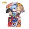 Letní Klasické Anime Pánské Ležérní Tričko Nové KonoSuba 3D Tištěné Osobnostní Street Harajuku Cool Krátký Rukáv Top