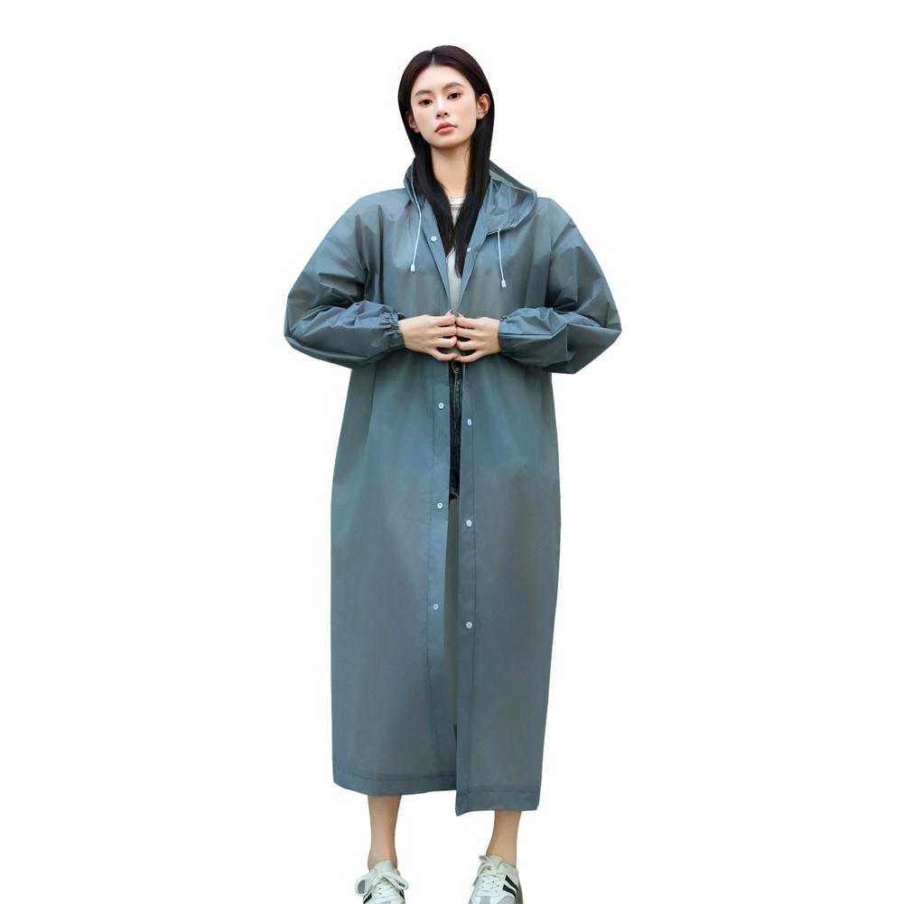 

Многоразовый дождевик-пончо с капюшоном на шнурке и эластичными манжетами, очень толстый, защитный, изолирующий, аварийный, для активного отдыха серый