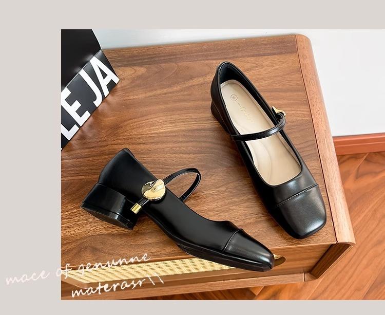 French Beautiful Mary Jane Shoes Women's Shoes 2025 New Spring and Autumn Shoes Thick Heels High Heels Square Head Shallow Mouth Single Shoes Women