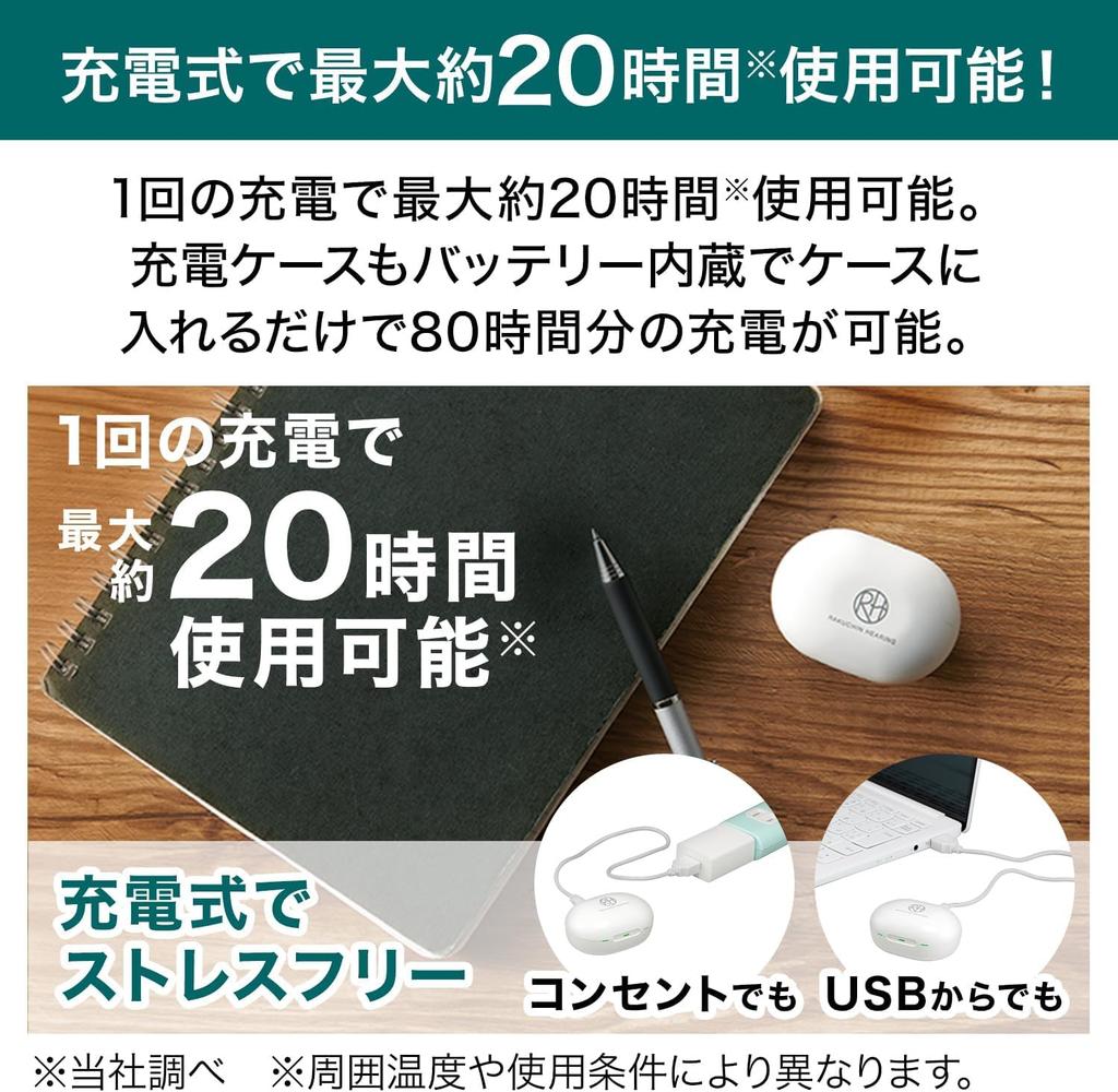 Shop Japan Comfortable Hearing Ear Canal Type Rechargeable Hearing Approximately 20 Hours of Continuous 6 Volume Amplifies Sound Up To Approximately