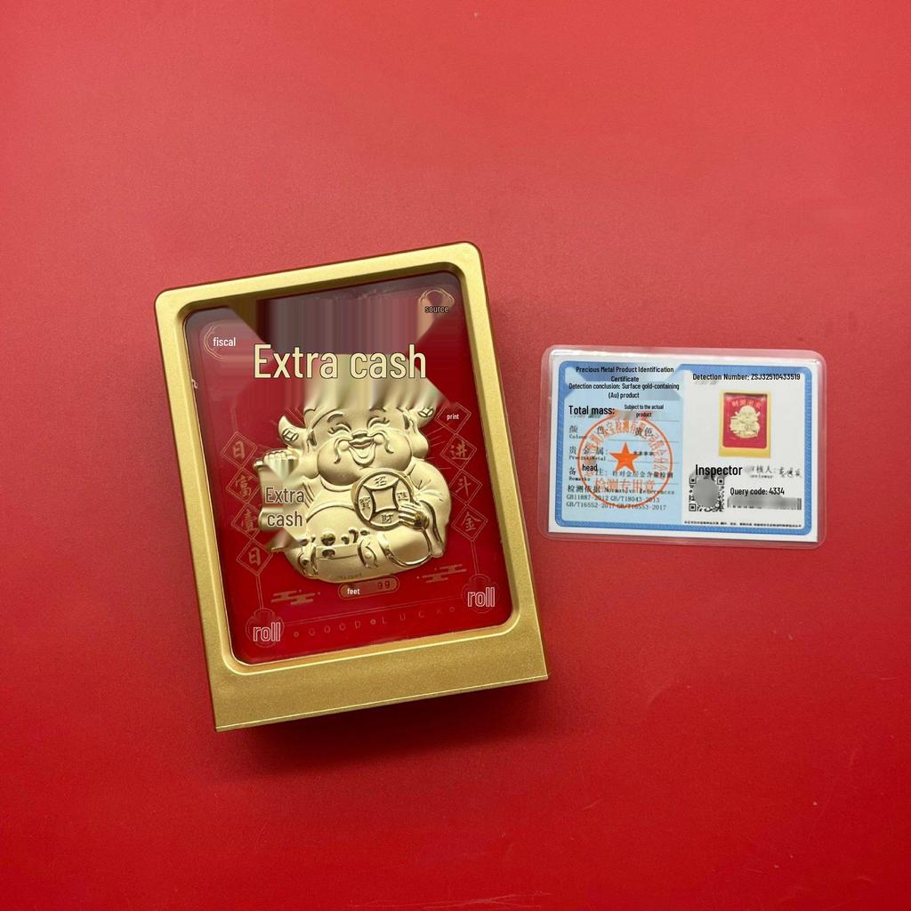 999 Pure Gold Scenic Souvenir Photo Frame: Popular Wealth & Fortune Gift for Elders