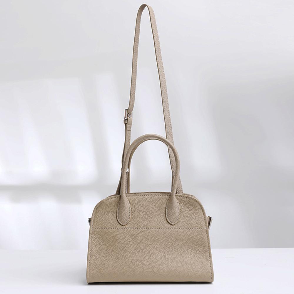 Head Layer Cowhide Tote Bag Margaux10/15 Single Shoulder Genuine Lychee Pattern Large Capacity Handbag Travel