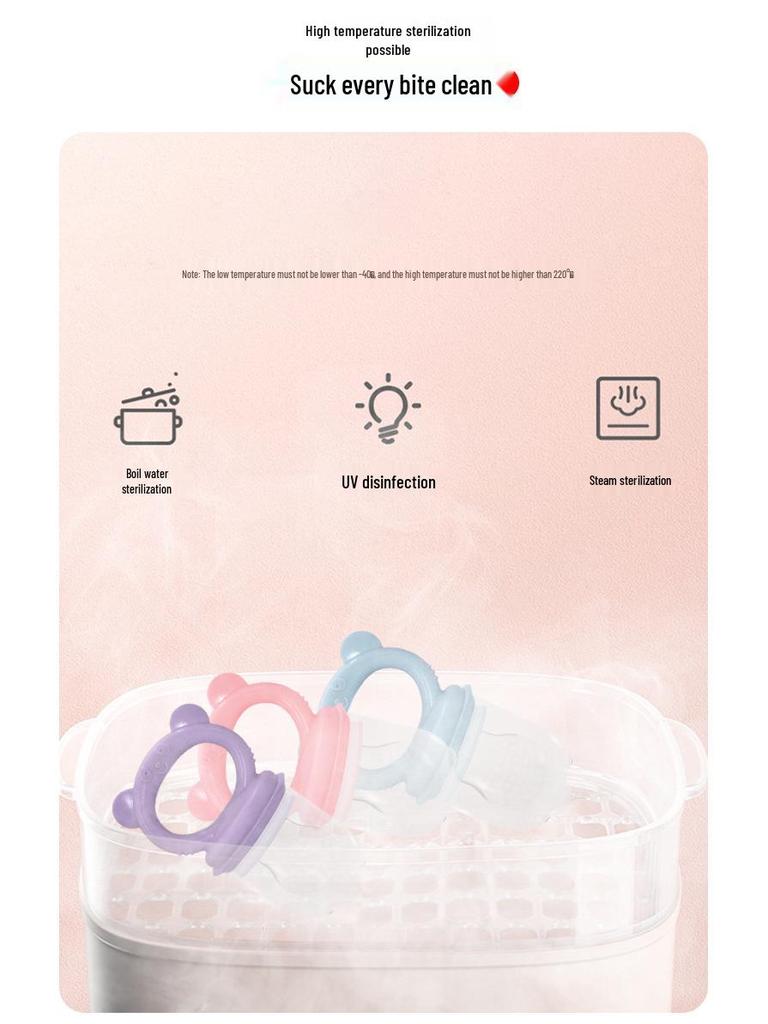 Isır ısır Silikon Diş Kaşıyıcı: Bebek Meyve ve Sebze Besleyici - Süper Yumuşak File Uç