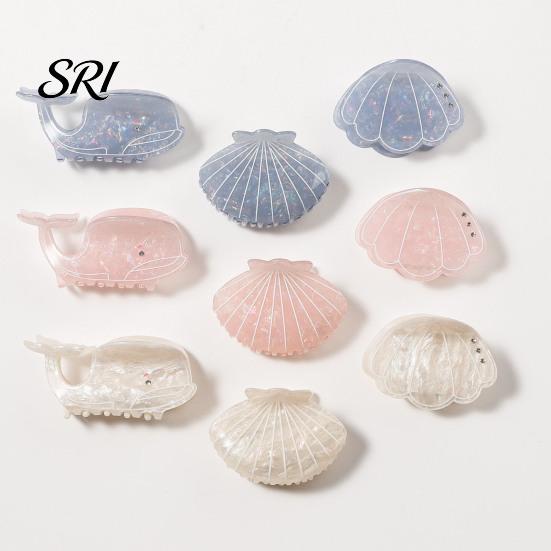 Non Slip Hair Clip Ocean Theme Claw Whale Shell Shape Strong Hold Curly Long Thick Thin Clamp Women Girls Accessories