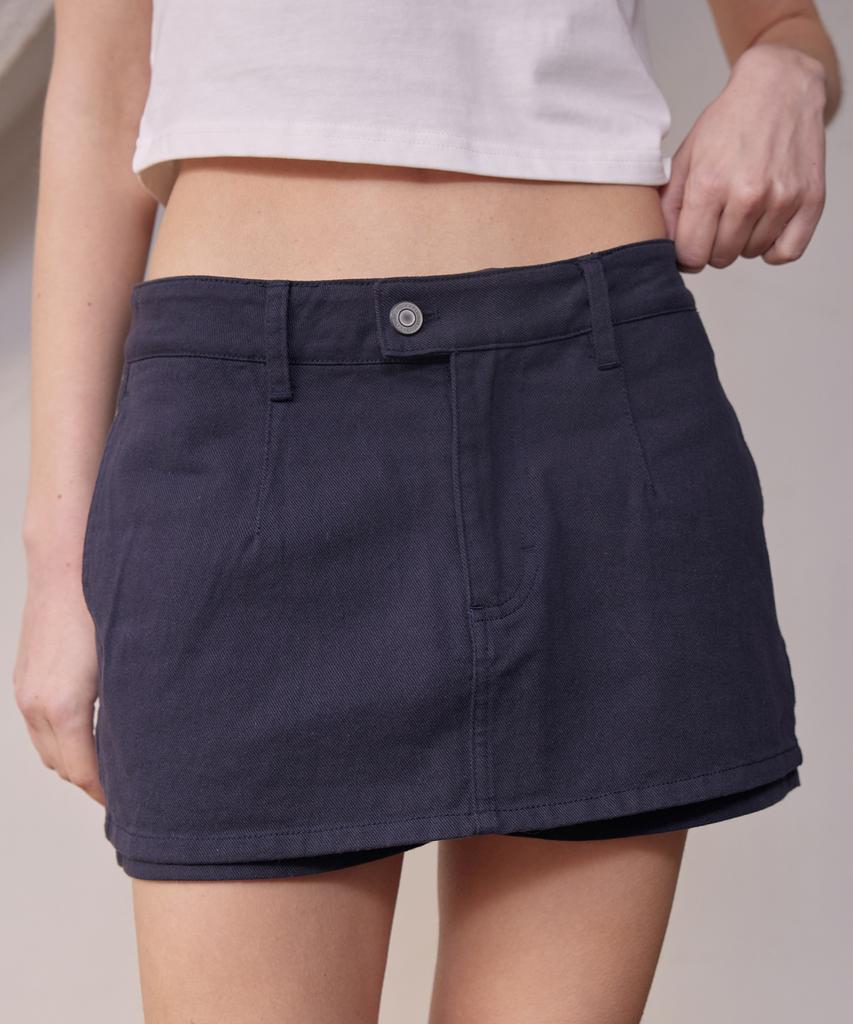 Lapineatteullie Low-Rise Twill Skirt Pants Navy