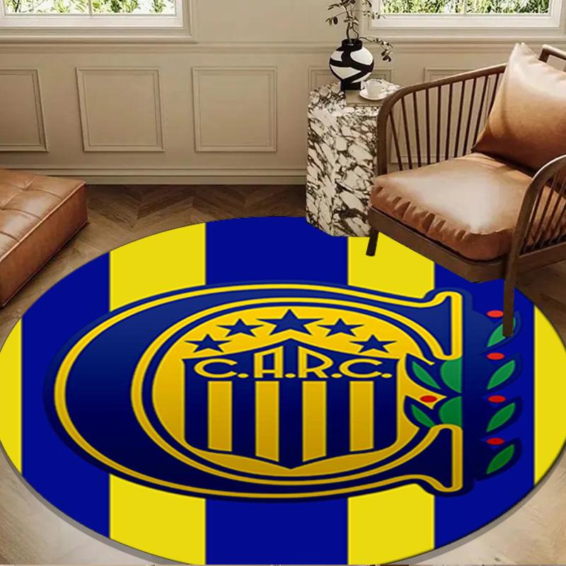 Rosario Central Crest Round mat, Anti-slip Circle Carpet Chair rug For livingroom,Bedroom, doormat home decor Gift Christmas Gifts