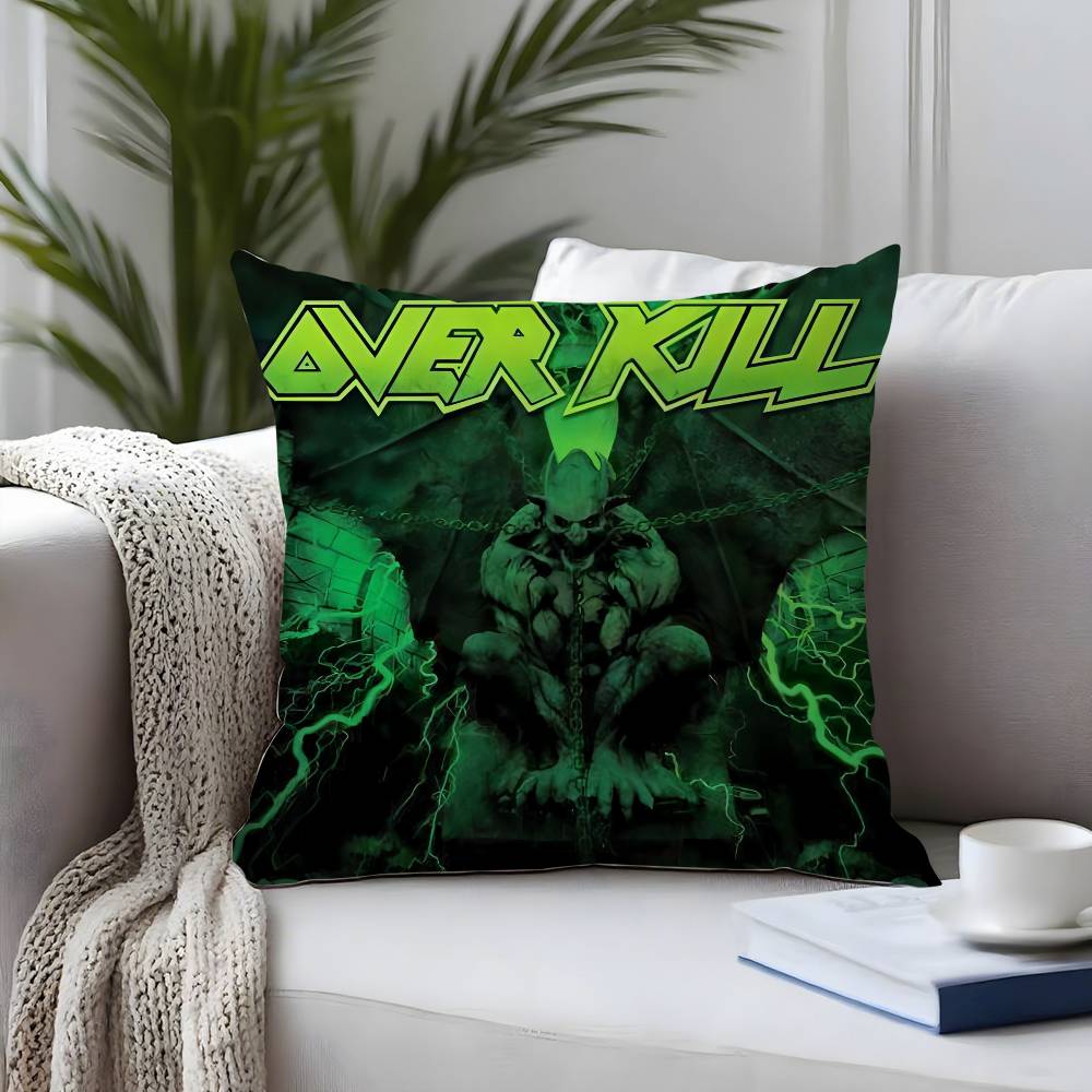 O-Overkills Rock Band Pillow Case Plush Fabric Soft Pillowcase Double Sided Print Cushion Cover Household Gifts
