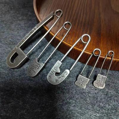 Fashion Vintage Engraved Letter/Number Large Brooches Sweater Scarf Buckle Cardigan Anti-Slip Big Pin Decoration Accessories