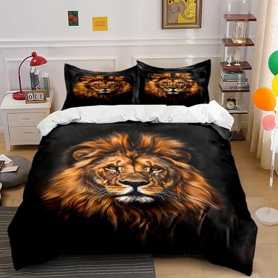 Realistic Lion Head Design. Bedding Sets Duvet Cover Sets Duvet Covers Pillowcases(1*Duvet Cover 2*Pillowcases Without Duvet Insert)