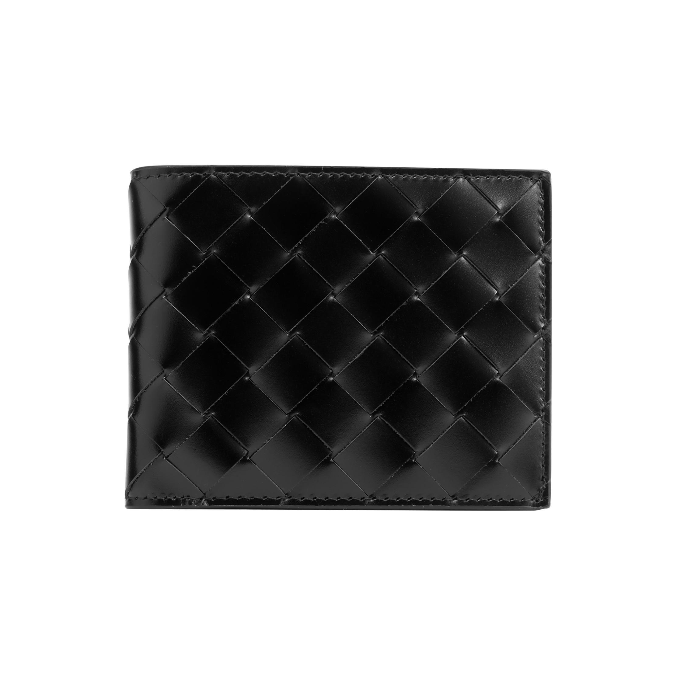 

Bottega Veneta Woven Calfskin Wallet Men Wallets Black 592778VMBI28803 Basic Set (Bag+Dust Bag)