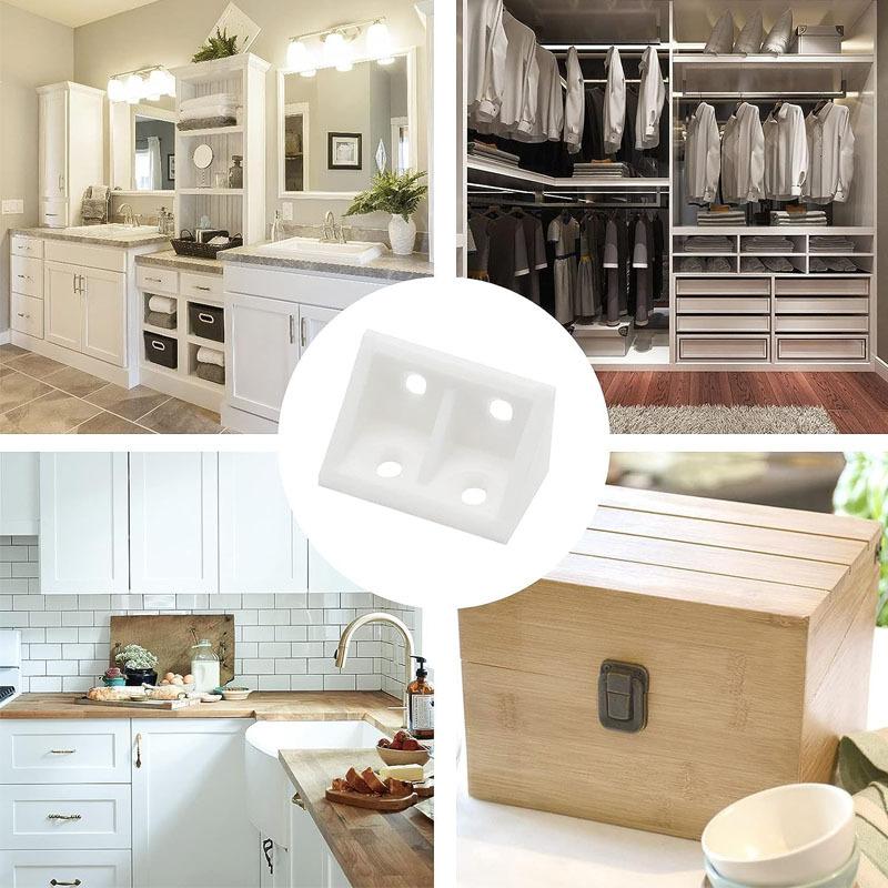 12pcs Corner Bracket Nylon Plastic Thickened Furniture Closet Right Angle 90 Degree Connecting Fittings Corner Code