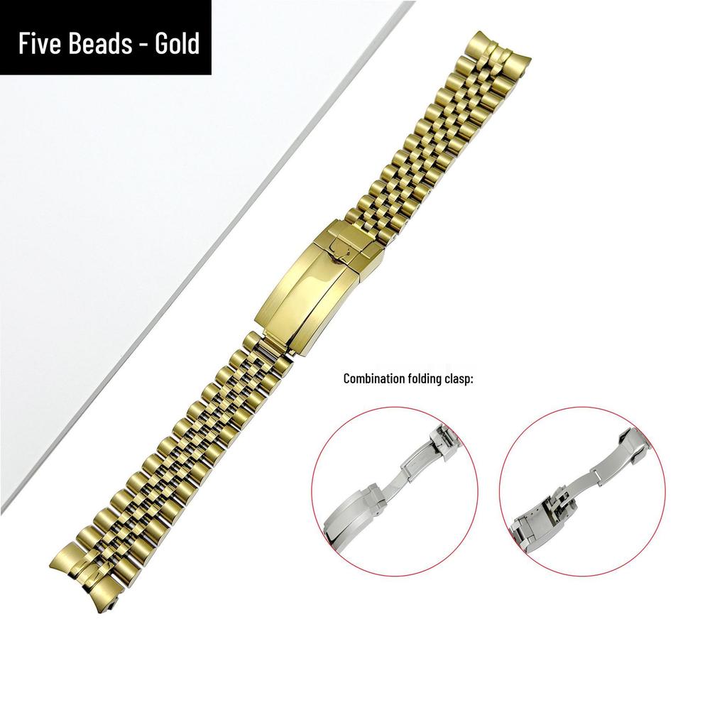 Available: Five-Bead Stainless Steel Strap for Submariner GMT, Compatible with Oyster Submariner 20/21mm