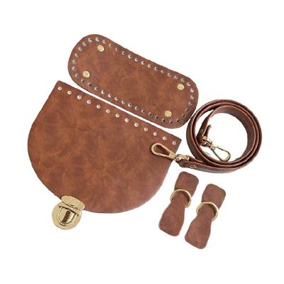 PU Leather Bag Knitting Kits DIY Crochet Bag Making Bag Strap Bag Bottoms Flap Cover for Crochet Crossbody Shoulder Bags