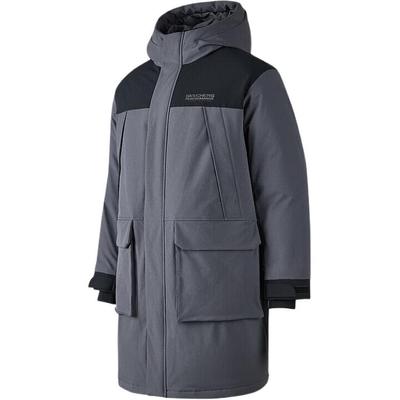 Moda Su Geçirmez Rüzgar Geçirmez Kapüşonlu Sıcak Ördek Tüyü Uzun Mont Erkek Dış Giyim Periskop-Gri P424M176-0403