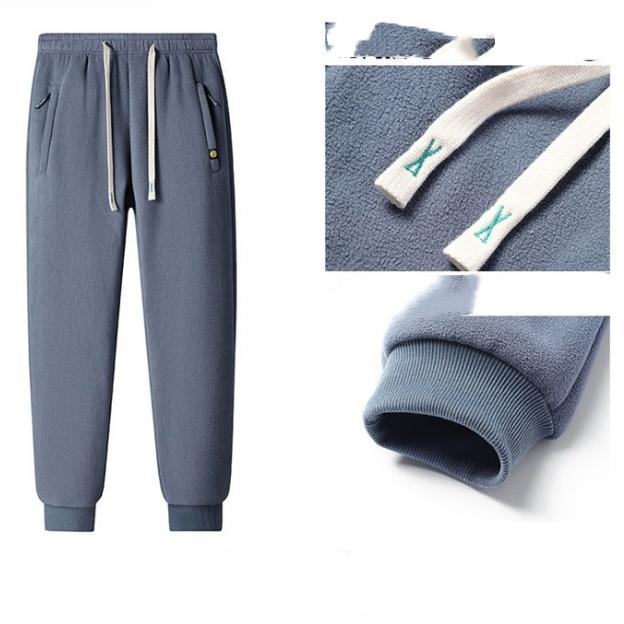 Costum Sport Bărbați Catifea Miel Pulover Casual Față-Verso Plus Catifea Îngroșat Călduros Iarnă Costum Trei Piese