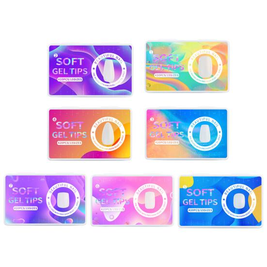 420Pcs/Box False Nails Long Lasting Nail Extension Flexible Anti-break Ultra Thin Almond Tips Beauty Supplies