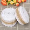 2pcs 5MRoll Burlap Rolls with Lace Hessian Jute Ribbon for Wedding Decoration Craft
