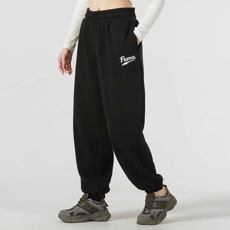 Puma Solid Color Long Sports Pants Women bottoms Black 539735-01