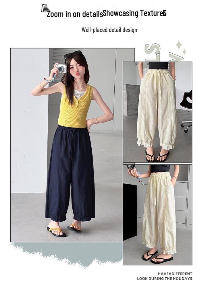 Girls' Summer Lace Wide-Leg Pants 2026 - Lightweight, Casual Bloom Pants for Outdoor Play
