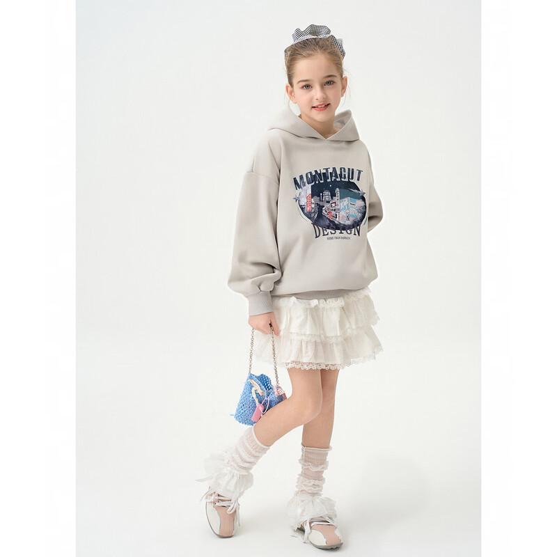 

Montega Kids Retro Print Faux Suede Hooded Sweatshirt 140