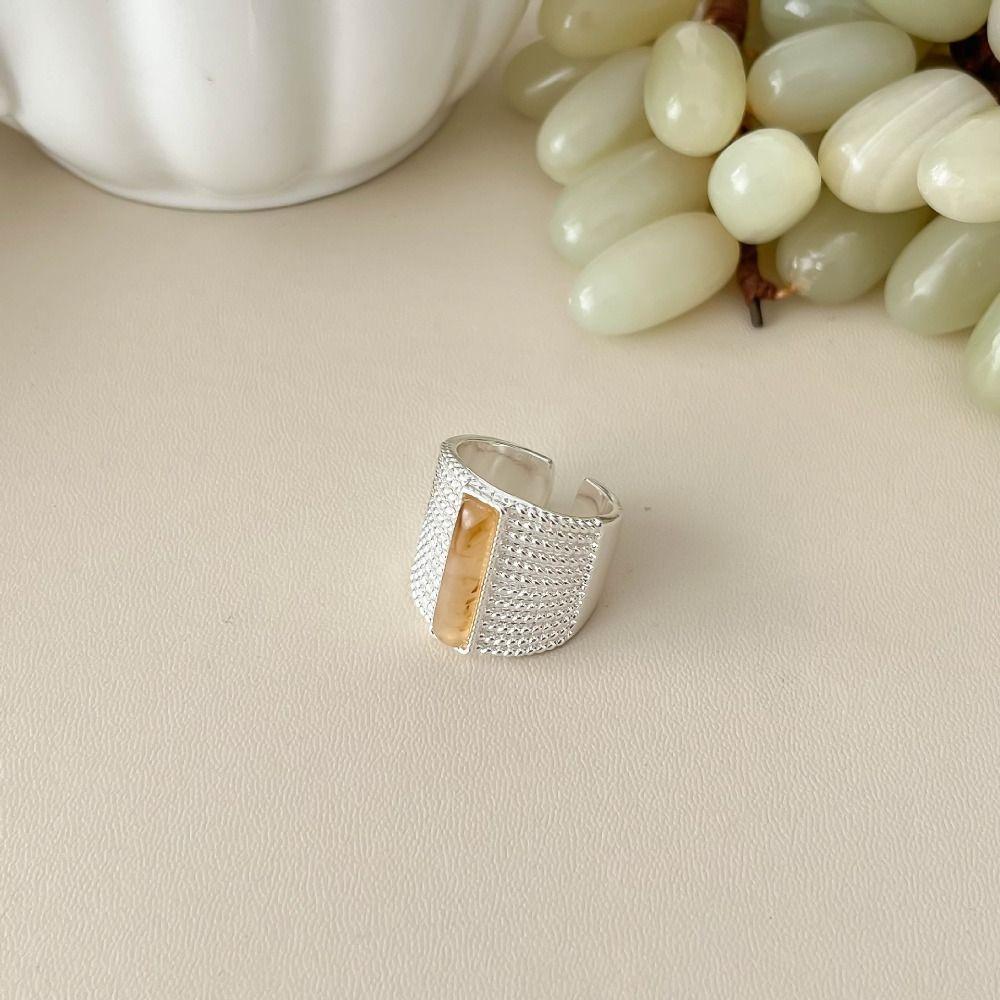 Vintage Amber Open Finger Rings Creative Opening Rings Bride Jewelry Finger Rings Girls
