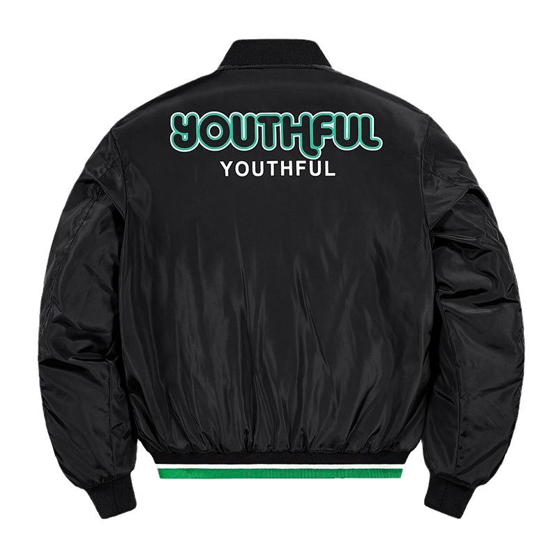 Padded Jacket Men's Autumn and Winter Casual Flight Jacket Padded Jacket Piled and Thickened Loose Padded Jacket