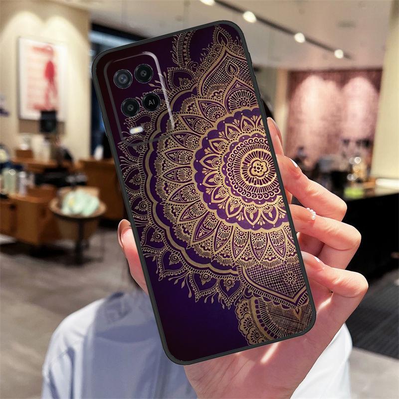 Indian Pattern Mandala Case For Oppo A94 A74 A54 A18 A38 A58 A78 A98 A40 A60 A80 A16 A76 A96 A15 A17 A77 A57S Cover