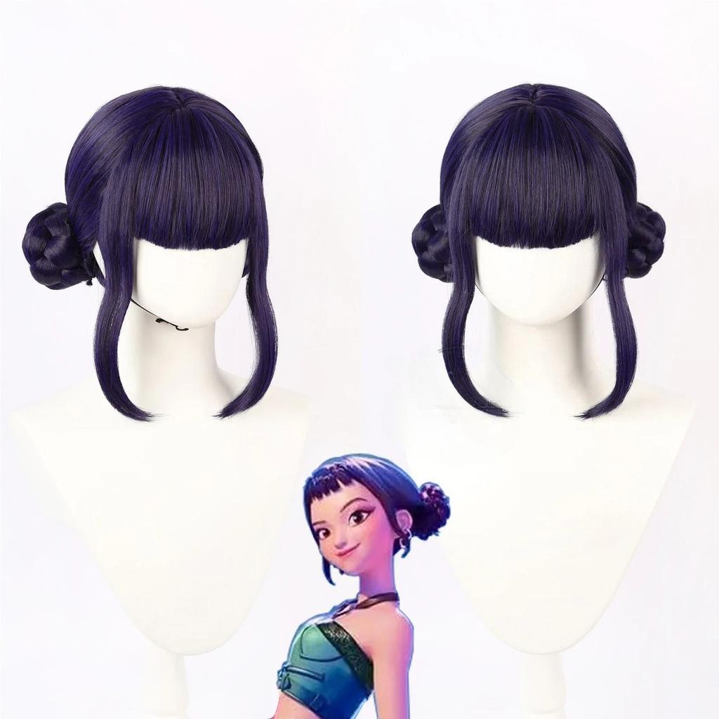 Zoey Cosplay Paruky K-Pop Lovci démonů Kostýmní doplňky Halloweenská párty Žena Karnevalový festival Černé krátké vlasy