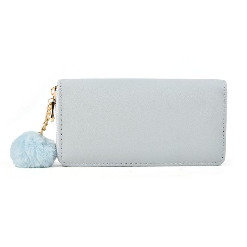 Autumn and winter candy color long wallet, solid color women's wallet card bag wallet