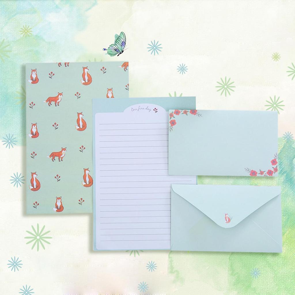 90PCS Stationary Paper and Envelopes Set, Writing Paper Stationery Set,10 Different Style Cute Writing Stationery Paper Letter Set(60 Stationery