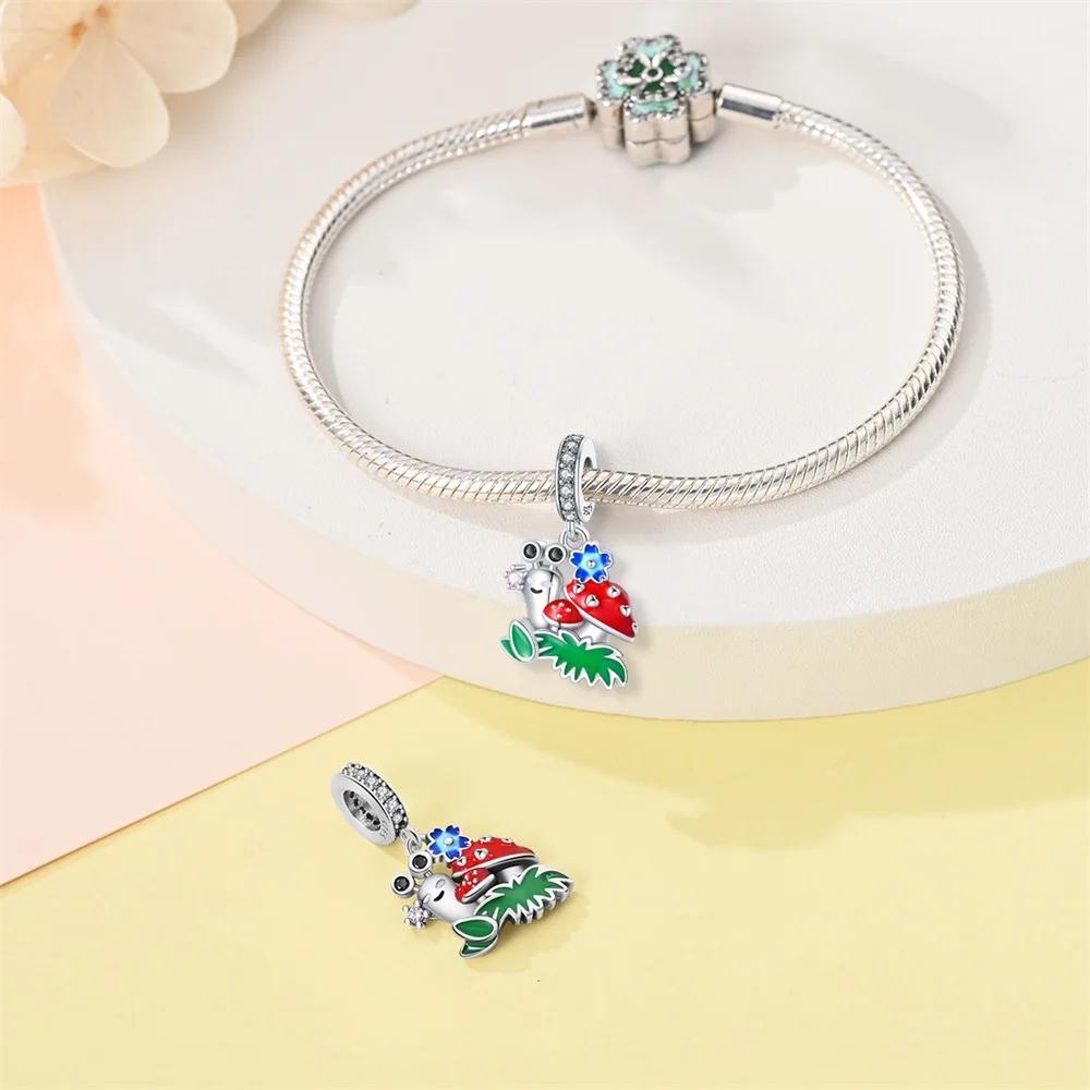 Copper Snail Squirrel Bee Charm Pendant Bead Compatible With Charm Copper Authentic Bracelets Women Jewellery Making Gift
