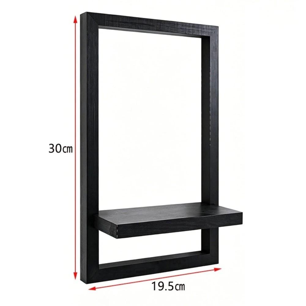 Decorative Wooden Wall Shelf Square Storage Rack Versatile Plant Display Rack Flower Vases