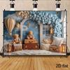 2D Soft Blue Starry Sky Backdrop for Baby Rooms, Kids’ Parties and Aesthetic Nursery Decor