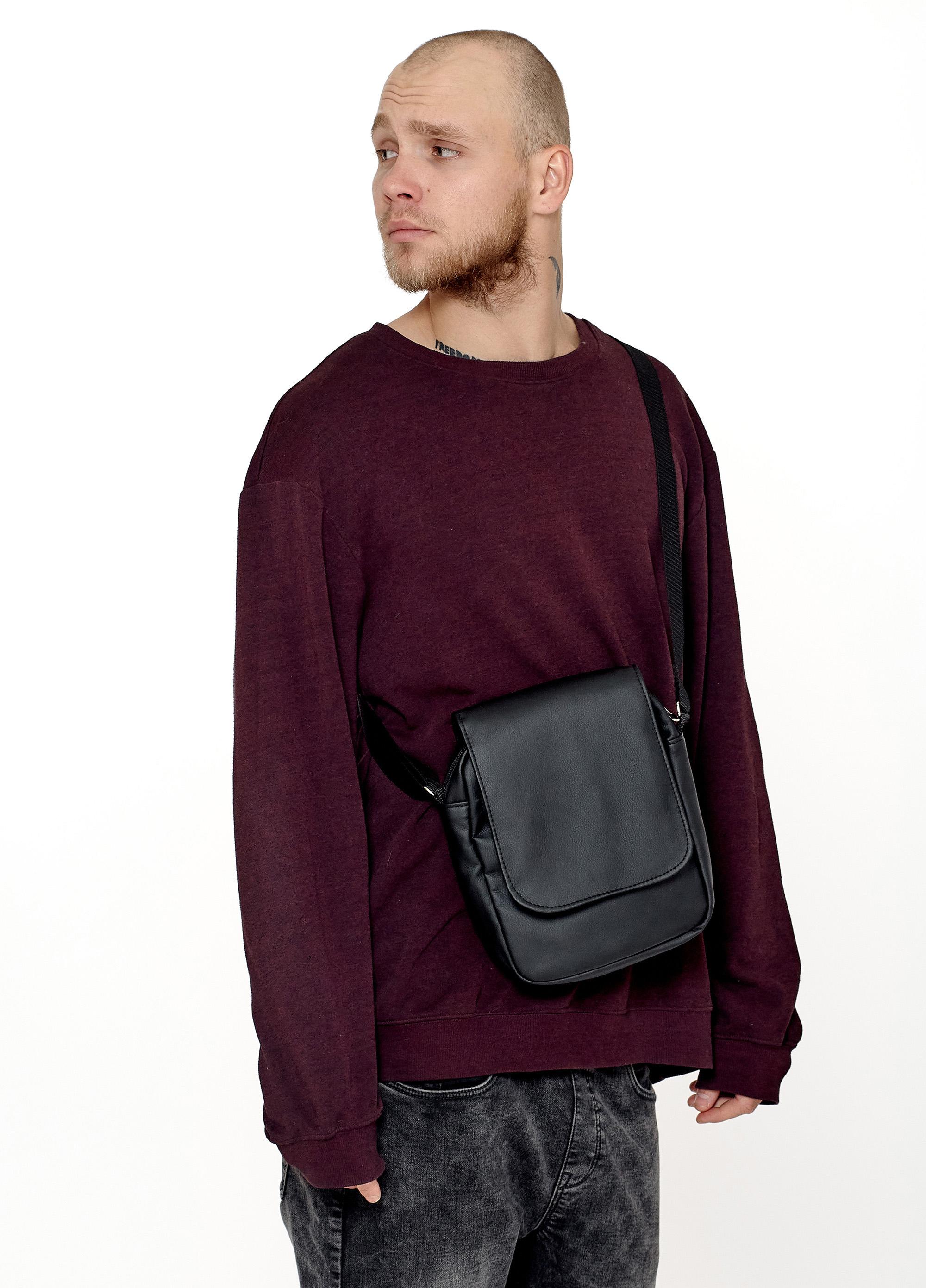 

Сумка через плече месенджер Sambag STN 23*19*7 см Чорний 23*19*7cm чорний