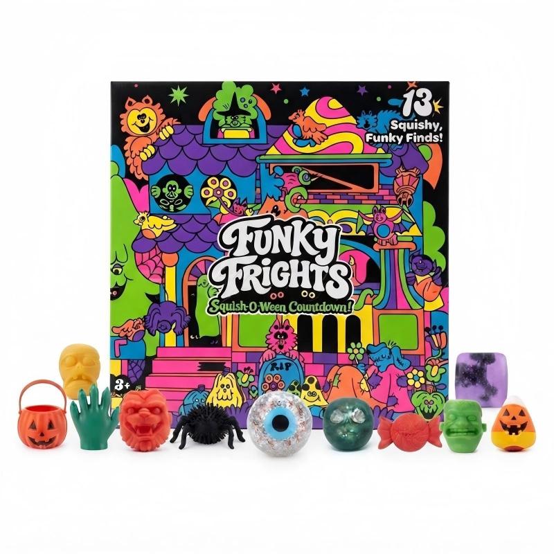 Halloween Party Gruselige Squishy Spielzeuge, Langsam aufsteigende Stressabbau Spielzeuge, Gruselige Mini Quetsch-Entlüftungs-Fidget Spielzeuge (Pop-Surprise Adventsbox