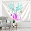 Einfache Linien Weihnachtsrentier Psychedelische Wandteppich Wand Weihnachtskunst Decke Matte Hintergrund Wohnraum Geschenk
