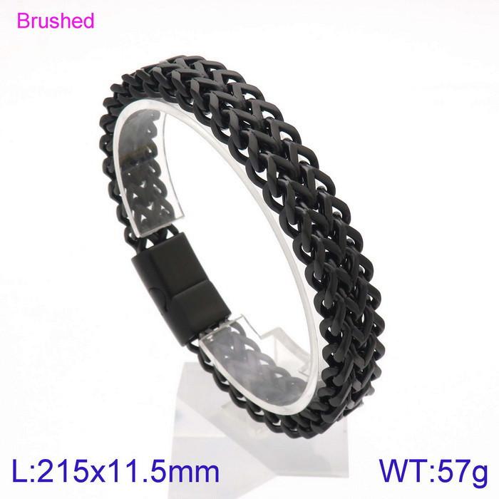 Hand Jewelry, Simple Personalized Woven Double-Row Front And Back Keel Flat Buckle Titanium Steel Men'S Bracelet