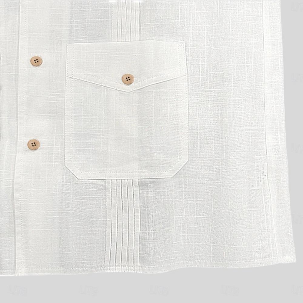 Sommer Herren einfarbige Mehrfach-Taschen Kurzarmhemden sind lässig, locker, bequem und modisch.. Herren Kurzarm-POLO-Shirt