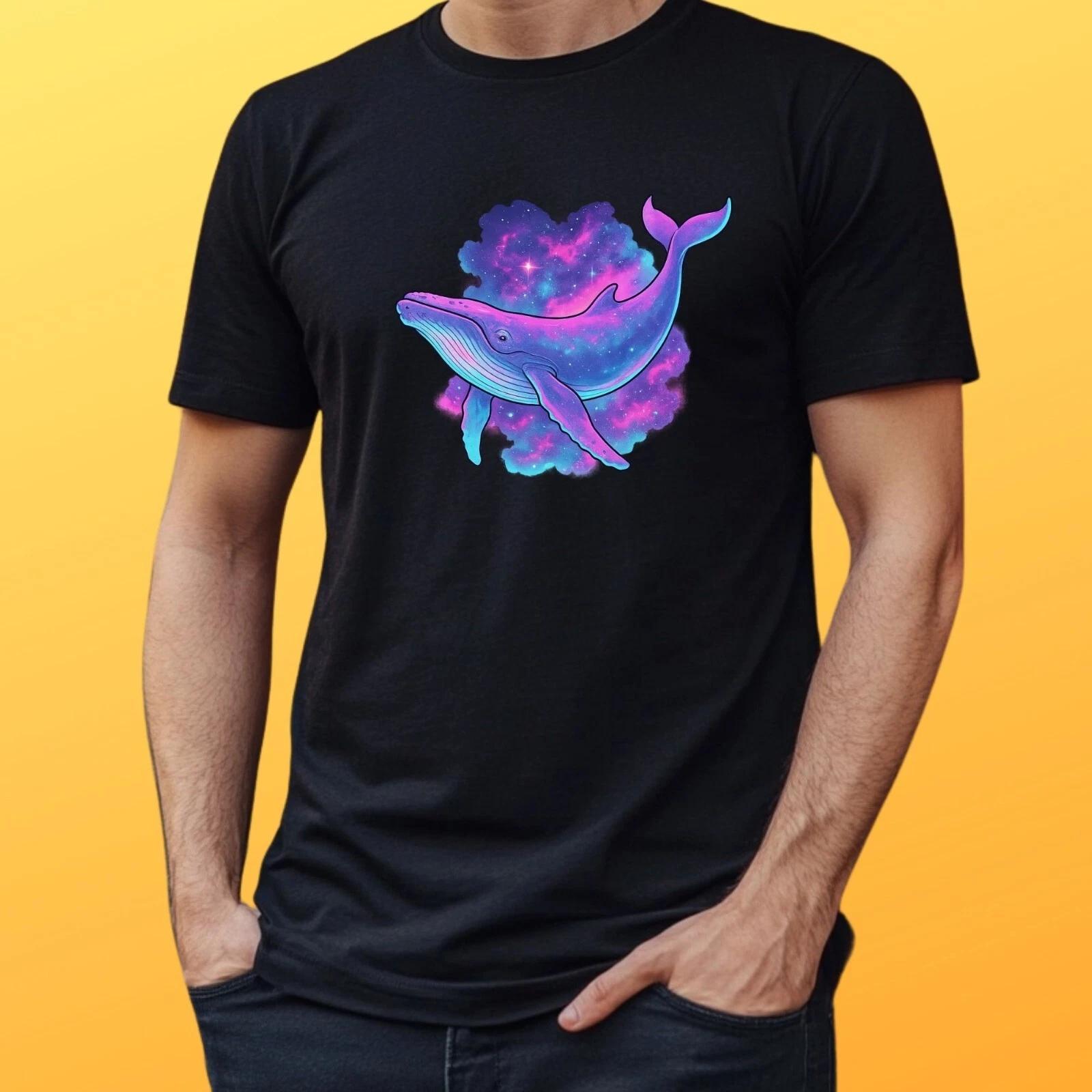 T-Shirt Herren Weltraum Wal Motiv Baumwolle Größe S bis 5XL XXXL