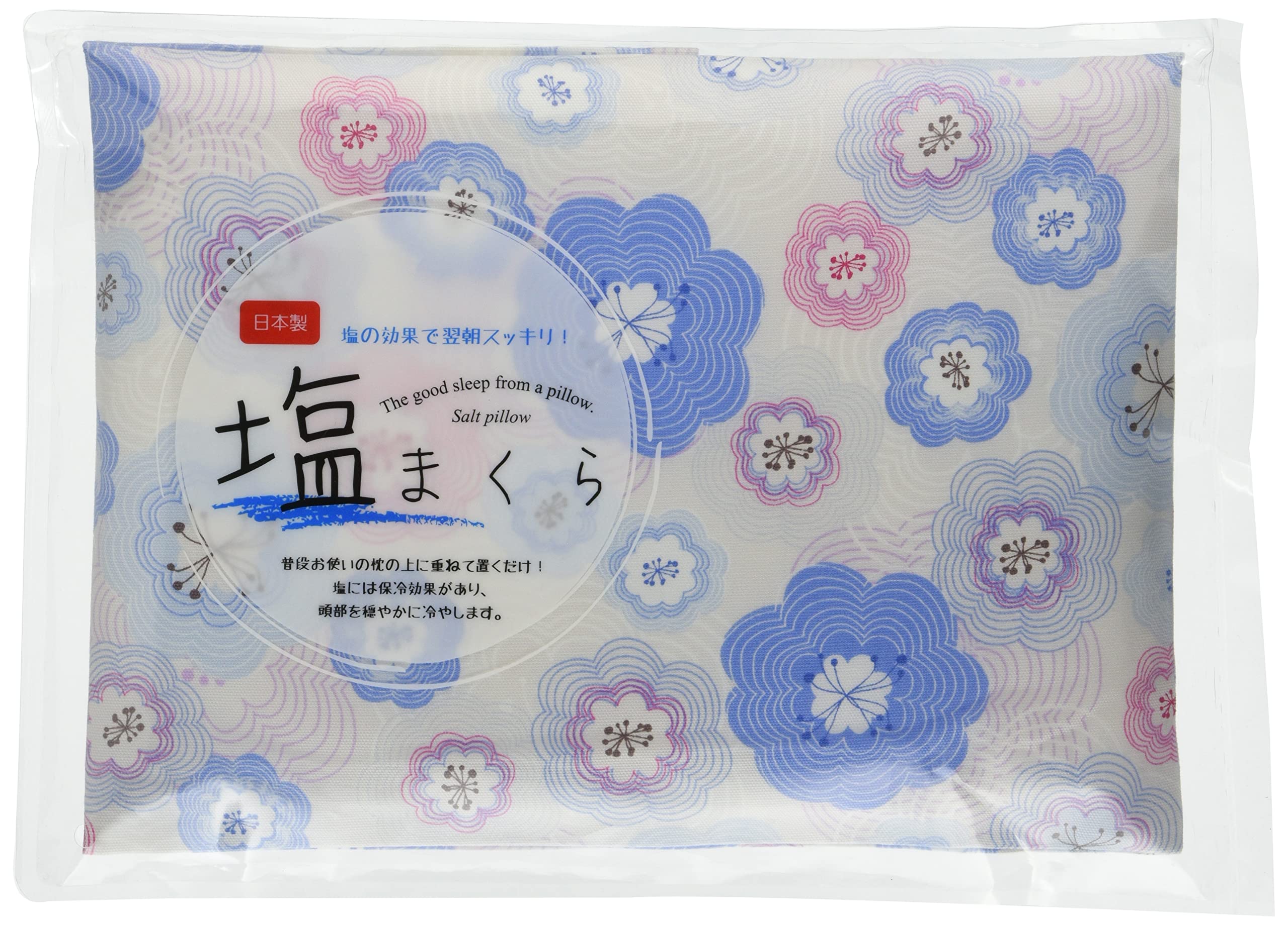 

Koji Company Salt Pillow Ondine 30cm x 20cm Made in Japan Floral Pattern Blue 140101