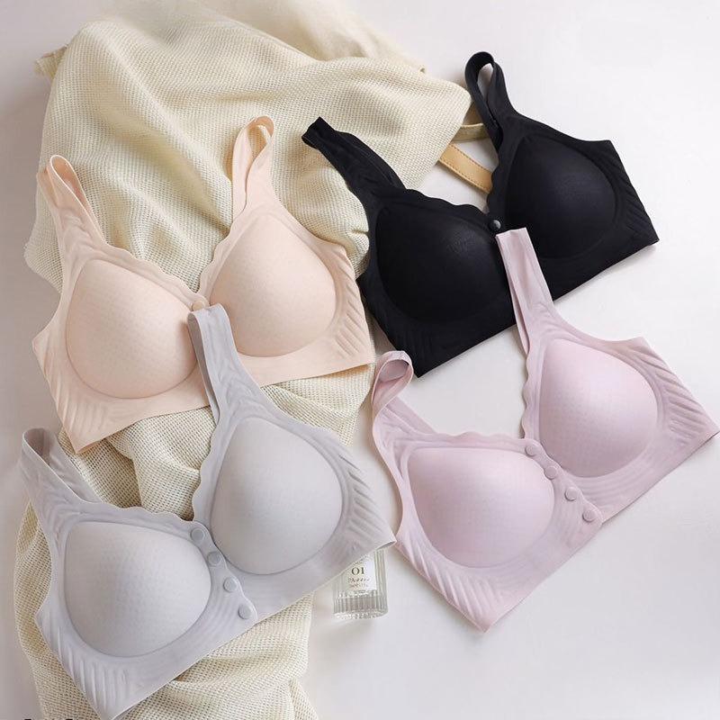 Front-hook Large Size Ultra-thin Breastfeeding Bra with Gathered Breasts and Breathable and Comfortable Wire-free Bra