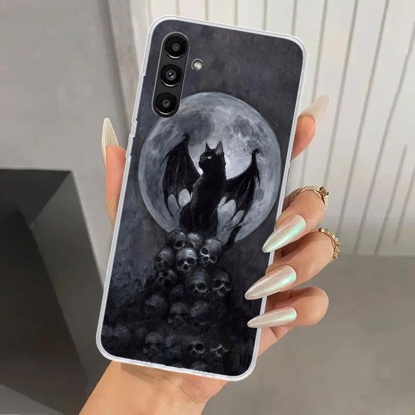Witch And Cat Colorful Cute Phone Case for Samsung Galaxy A17 A16 A37 A26 A36 A57 A56 A15 A25 A35 A55 A14 A24 A34 A54 A13 A23 A3